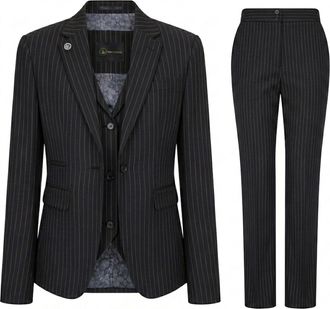 TruClothing 3 Piece Pinstripe Tailored Fit Business Formal Ladies Dress