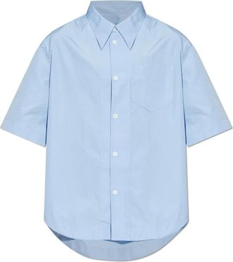 Ami Oversize Shirt - Heren - Korte mouwen Overhemden - Blauw - XS - Katoen - Overhemden