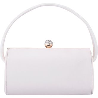 Nina Khalani Satin Clutch in Ivory at Nordstrom
