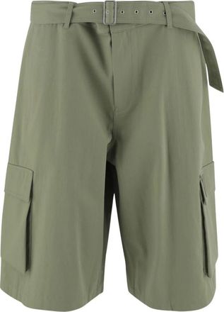 Maison Kitsuné Korte Broeken, Heren, Groen, 3Xs, Katoen, Cargo Bermuda Broek
