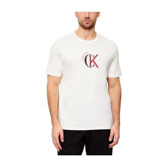 Calvin Klein Tops, Heren, Wit, XL, Katoen, 30S Whsl T-Shirt