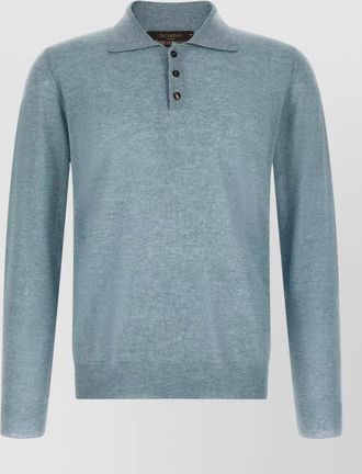 Zanone cashmere fine-knit long-sleeve polo shirt