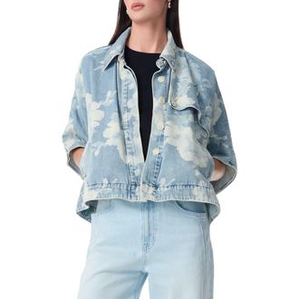 Robert Rodriguez Desire Denim Capelet Jacket in Rose Bouquet Dischar at Nordstrom Rack, Size X-Small