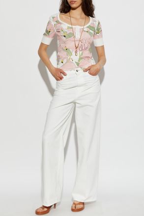 Chlo&eacute; Top With Print, Womens, Pink