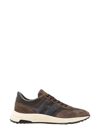 Hogan Brown Logo-Patch Sneakers