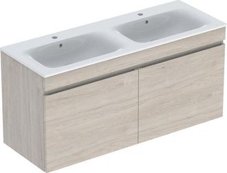 Keramag Geberit Renova Plan Set Con Lavabo Doble Y Mueble Bajo Lavabo, 2