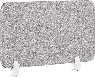 Beliani Panel Separador Gris Claro 72 X 40 Cm Poli&eacute;ster Pet Pantalla Ac&uacute;stica Oficina Wally