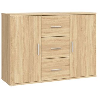 vidaXL Aparador De Madera Contrachapada Roble Sonoma 91x29,5x65 Cm Vidaxl