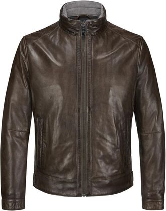 Milestone Leren jassen - Heren - Leren en Su&egrave;de Jassen - Bruin - XL - Leer - Jassen