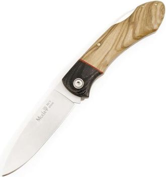 OEM Navaja Muela Serie Gt Gt-8m.ol, Hoja De 8 Cm, Con Bloqueo, Cachas De Madera De Olivo, Peso 90 Gramos + Tarjeta Multiusos De Regalo