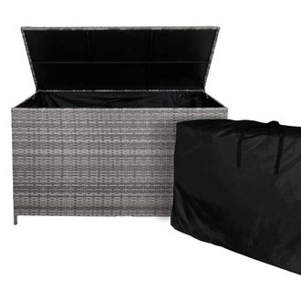 MonsterShop Rattan Storage Box 582L - Grey