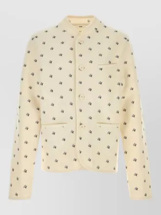 Rier wool jacket featuring embroidery and pockets