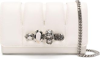 Alexander McQueen The Slash leather clutch bag - women - Calf Leather/Calf Leather/Lambskin/Lambskin - One Size - White