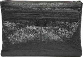 Balenciaga Pre-owned Clutch - Dames - Vintage Clutch - Zwart - ONE Size - Leer - Vintage