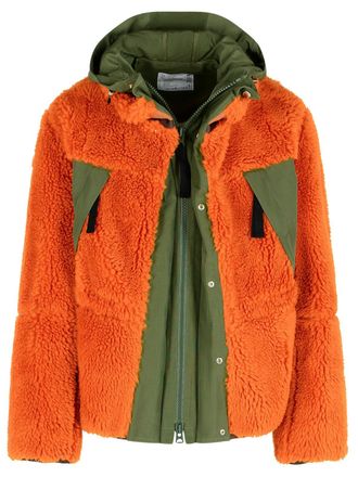 sacai Sherling Orange Woll Mischjacke