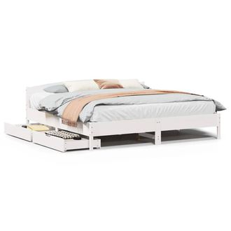 Berkfield Home Bed Frame without Mattress White 180x200 cm Super King Solid Wood Pine