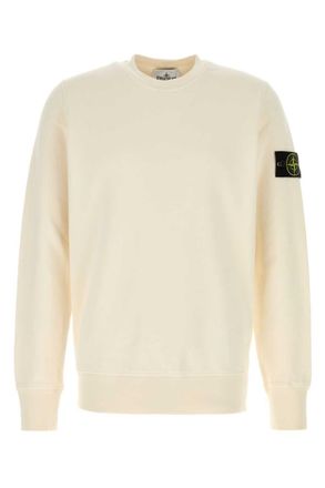 Stone Island Off White Crew Neck Sweatshirt
