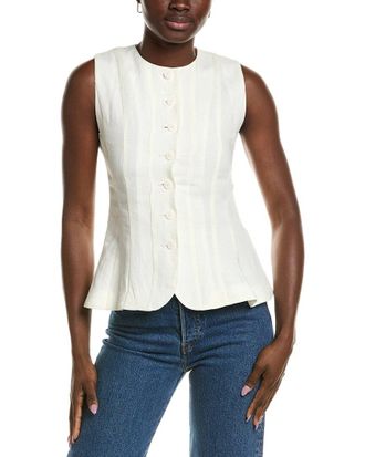 Emerson Fry Iris Linen-Blend Top
