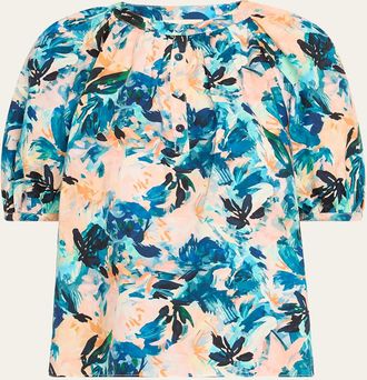 Ulla Johnson Vienne Floral Puff-Sleeve Blouse