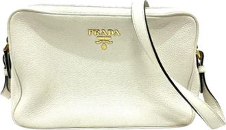 Prada Pre-owned Leather prada-bags - Dames - Vintage Schoudertas - Wit - ONE Size - Leer - Vintage