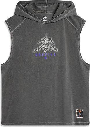 Li-Ning BadFive Graphic Sleeveless Hoodie Washed Grey AVSU459-3
