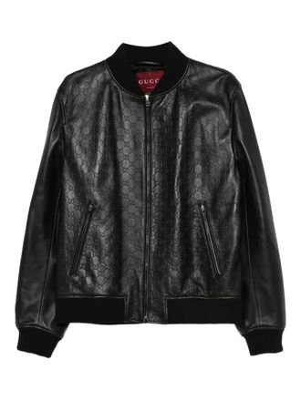 美品 現行タグ⭐️GUCCI ブランドロゴワッペン ボンバージャケット ブラック Black Jacket with Logo Gucci - Vitkac France