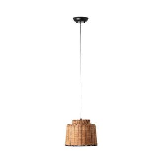 Faro Barcelona Faro Saipan Black, Rattan Dome Pendant Lamp 2700K