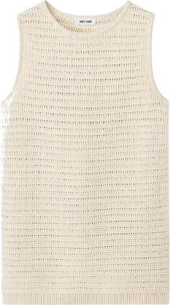 Soft Goat Gehaakte Jurk - Dames - Kleedjes - Beige - L - Katoen - Kleedjes