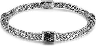 John Hardy Classic Chain Black Sapphire Sterling Silver Four Station Bracelet - Bbs9694blsxum