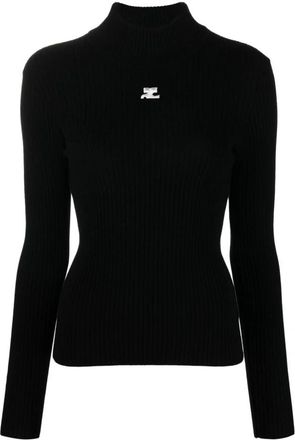 Courr&egrave;ges Zwarte Truien voor Vrouwen - Dames - Coltruien - Zwart - XS - Truien & Vesten