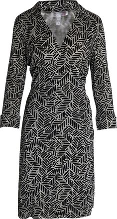 Diane Von Fürstenberg Diane Von Furstenberg Geometric Pattern Wrap Dress in Multicolor Silk