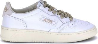 Autry Sneakers, female, White, 7 UK, Low Leather Trainers with Perforated Toe