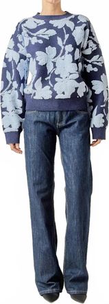 English Factory Frosted Bloom Sweater In Navy