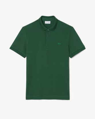 Lacoste Mens Paris Strech Pique Polo Shirt Green Cotton - Size X-Large