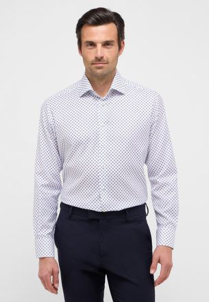 Eterna Langarmhemd ETERNA MODERN FIT, Herren, Gr. 43, Normalgr&ouml;ssen, blau (dunkelblau), 100% Baumwolle, tailliert, Manschette, Hemden Langarmhemd, NON IRON (