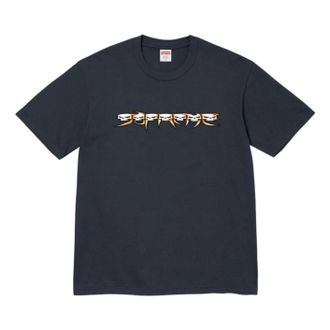SUPREME FW26 Skulls Spellout T-Shirt Navy SUP-FW26-004-NVY