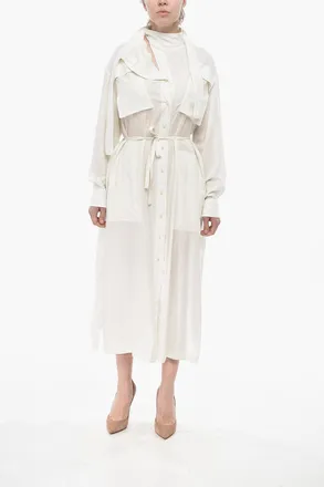 Christophe Lemaire Tie Neck Shirt Dress With Drawstring Waist Lemaire