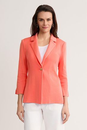 Ming Wang Tailored Single-Button Knit Jacket in Plumeria at Nordstrom, Size Medium