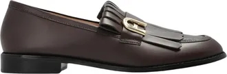 Furla Aria Tronchetto Suede Buckle Loafers