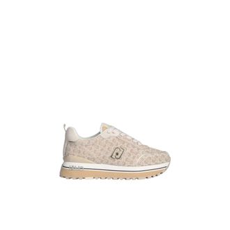 Liu Jo Sneakers, female, Beige, 5 UK, Suede Monogram Trainers with Metallic Logo