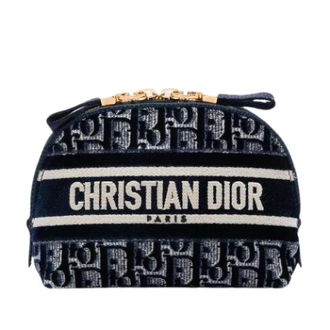 Dior Pre-owned Velvet Pouch - Dames - Pre-owned - Blauw - Maat: ONE Size Velours
