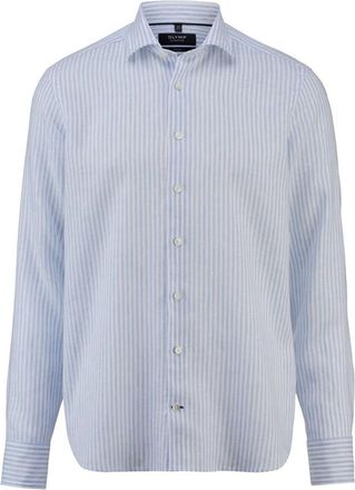 Olymp Olymp, Heren, Overhemden, Blauw, Maat: 4XL Linnen