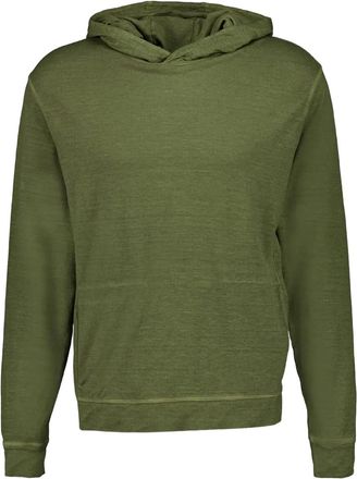 120% Lino Felpa con cappuccio in misto lino - Verde