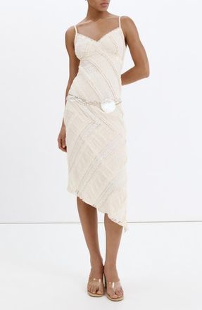 Mango Asymmetrical Lace Dress in Vanilla at Nordstrom, Size 10