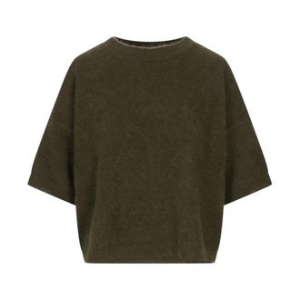 P.A.R.O.S.H. P.a.r.o.s.h., Truien & Vesten, Dames, Groen, S, Wol, Groene wasbeerwol trui 3/4 mouwen