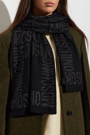 Moschino Scarf With Lurex Thread, Unisex, Black