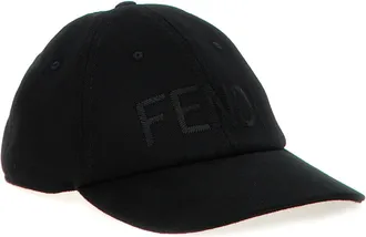 Fendi Logo-Embroidered Cotton Baseball Cap - Black