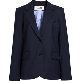 Monse Back Cascade Blazer in Midnight at Nordstrom, Size 6