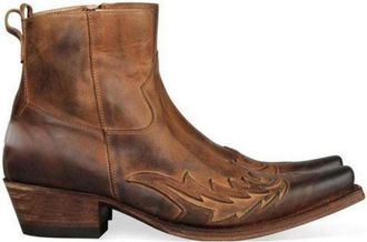 Generic Mens Square Pointy Toe Ankle Boots PU Leather Western Cowboy Boots Block Heel Vintage Dress Shoes,White,5.5 UK