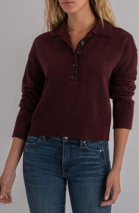 Kut from the Kloth Lilia Boxy Half Button Sweater in Raisin at Nordstrom Rack, Size X-Small